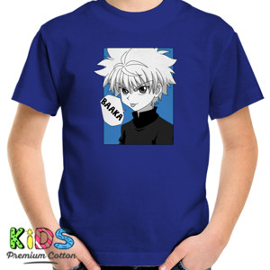 Kaos Killua hunter x x hunter anime jepang blue tshirt