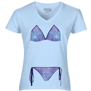 Kaos Bikini Biru Bertekstur