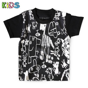 Kaos Anak Full-Print kaos anak fullprint Children doodles pattern