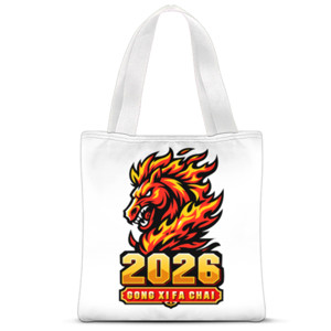 Tas Tote Fullprint Kaos Imlek 2026 Naga Api – Gong Xi Fa Chai Unisex