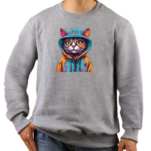 Jaket Sweater Meong grafiti