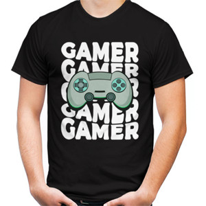 Kaos Konsol Gim Permainan Video Teks Putih