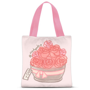 Tas Tote Fullprint Red Rose