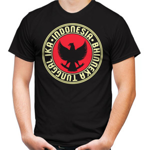Kaos INDONESIA BHINNEKA TUNGGAL IKA (HITAM)