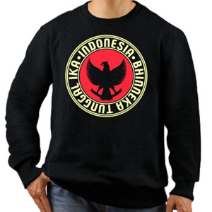 Jaket Sweater INDONESIA BHINNEKA TUNGGAL IKA (HITAM)