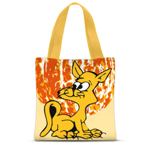 Tas Tote Fullprint Yellow cat