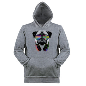 Jaket Hoodie Music Lover Pug