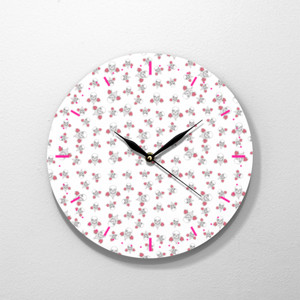 Jam Dinding Skull Rose Pattern