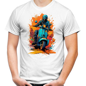Kaos retro scooterist