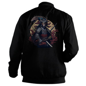 Jaket Bomber Japanese samurai warrior with dragon vector illust