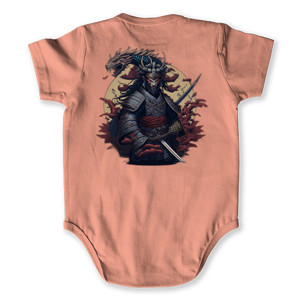 Baby Jumper Japanese samurai warrior with dragon vector illust