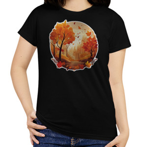 Kaos Autumn Wanita Hutan Musim Gugur