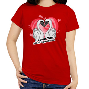 Kaos T-Shirt Quotes I Love You with all my heart & soul