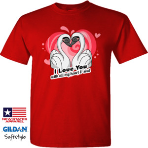 Kaos T-Shirt Quotes I Love You with all my heart & soul