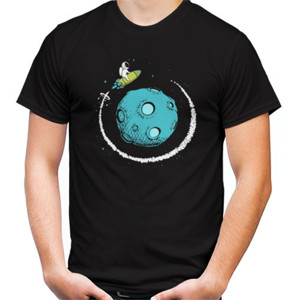 Kaos Baju Kaos Astronaut flying uround orbit planet