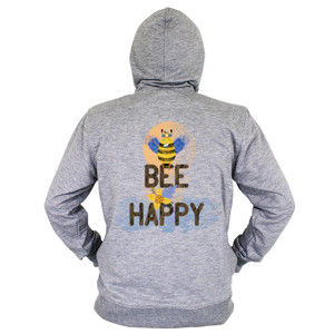 Hoodie Zipper Bee Happy