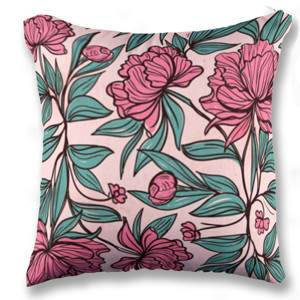 Bantal Motif Bunga Warna Merah