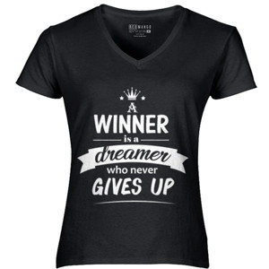 Kaos Motivasi Q003 - A Winner Is Never Give Up