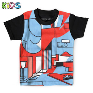 Kaos Anak Full-Print Garis Abstrak 20