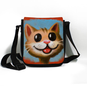 Tas Selempang Tas Selempang Lukisan Kucing Imut Tersenyum 5