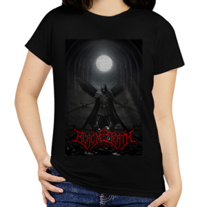 Kaos Black Death Knight T-shirt cewek O- neck