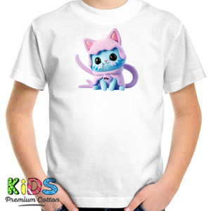 Kaos Kucing Biru Hoodie Pink