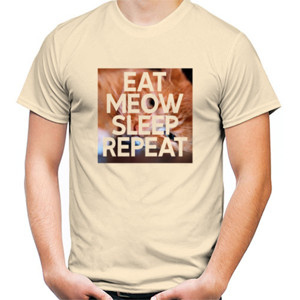 Kaos Eat Meow Sleep Repeat