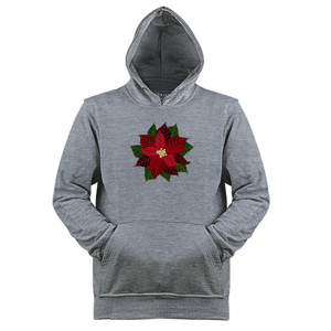 Jaket Hoodie oblong pria wanita remaja gambar daun pohon natal