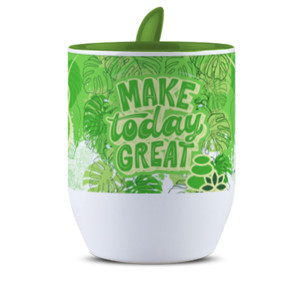 Mug Sendok Mug Monstera Premium - Make Today Great!