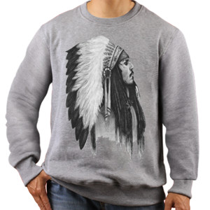 Jaket Sweater american indian head dress tribal