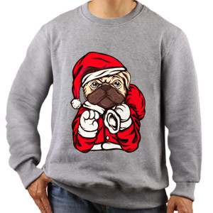 Jaket Sweater Santa Pug Dog