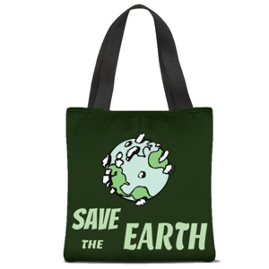 Tas Tote Fullprint Totebag Fullprint Save the Earth