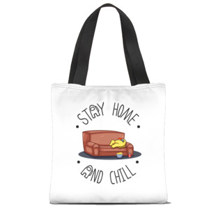 Tas Tote Fullprint Tas Stay Home and Chill