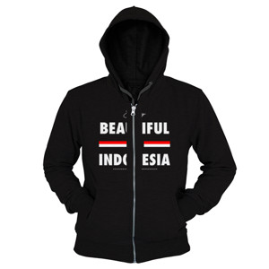 Hoodie Zipper Kaos Indonesia - Beautiful Indonesia (CLINA03)