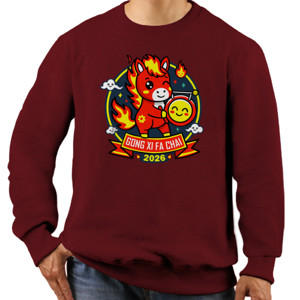 Jaket Sweater Gong Xi Fa Chai 2026 – Fire Horse Lucky T-Shirt