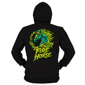 Hoodie Zipper Fire Horse T-Shirt | Flaming Horse Artwork | Stree