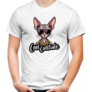 Kaos Kaos Unisex Kucing Sphynx Cool Catitude Keren
