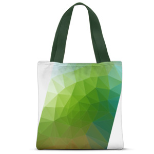 Tas Tote Fullprint Pola segitiga Hijau