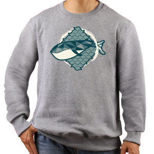 Jaket Sweater Blue Whale Geometric Hazy Color