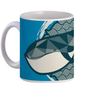 Mug Blue Whale Geometric Hazy Color