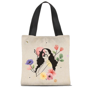 Tas Tote Fullprint Totebag flower girl abstact