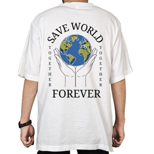 Kaos Oversize Save World Together Unisex (Cewe/Cowo)