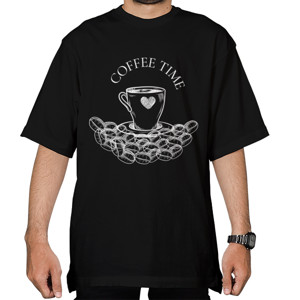 Kaos Oversize The Coffee TIme Unisex (Cewe/Cowo)