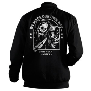 Jaket Bomber Skull We Made Our Own Way Lion heart
