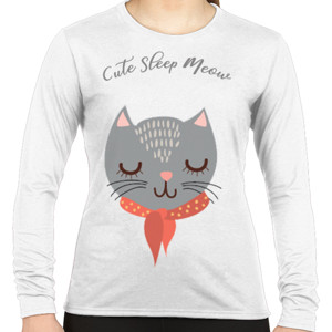 Kaos Cute Sleep Meow