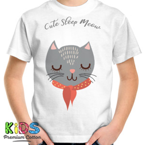 Kaos Cute Sleep Meow