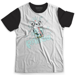 Kaos Fullprint Panda in the bubble tea cup - tshirt