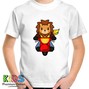 Kaos Cute Lion Ride Motorcycle Design Kaos Anak