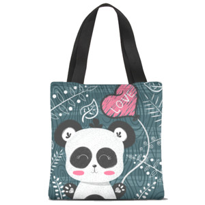 Tas Tote Fullprint CUTE PANDA LOVE
