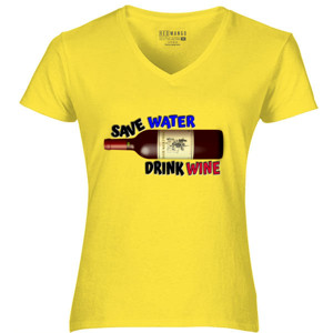 Kaos Shirt - Save Water, Drink Wine